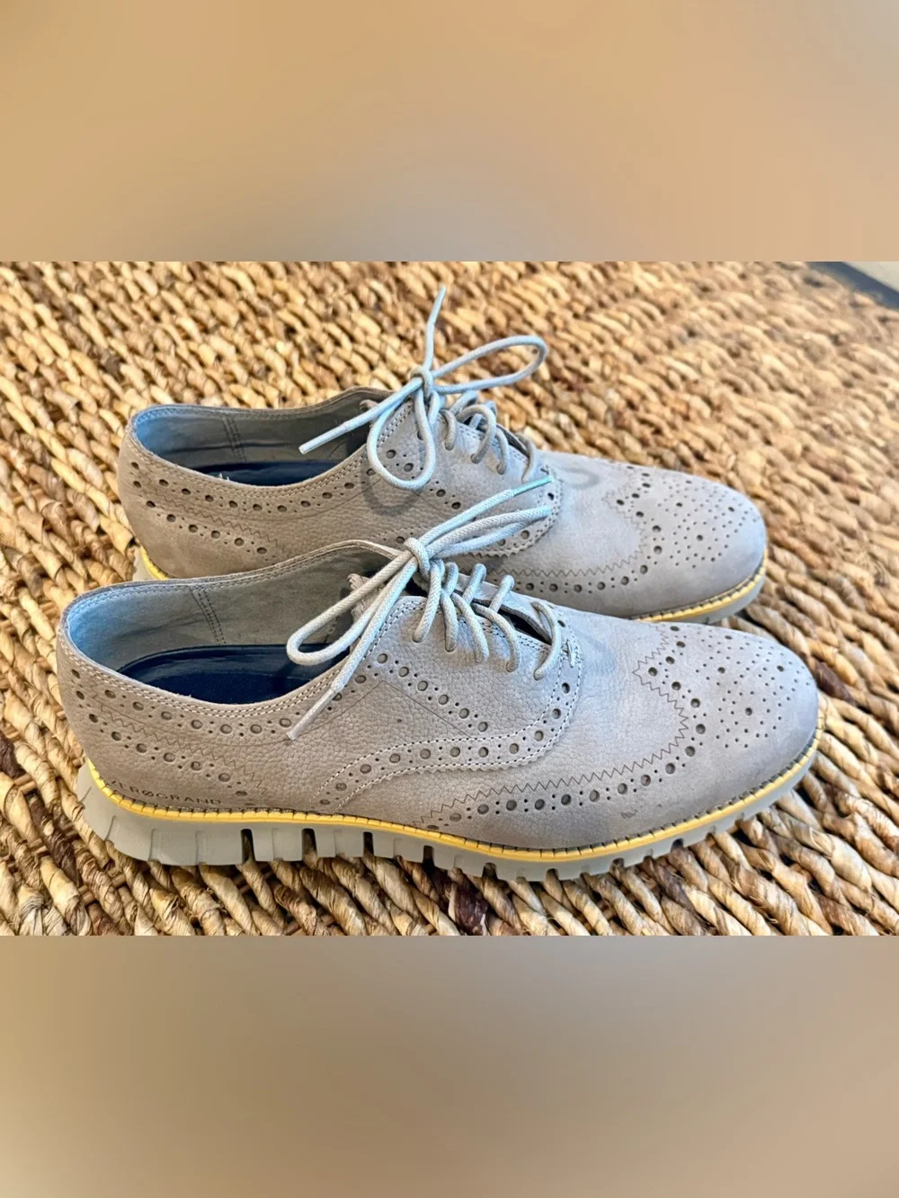 Cole Haan Light Gray Suede Wingtip Oxfords